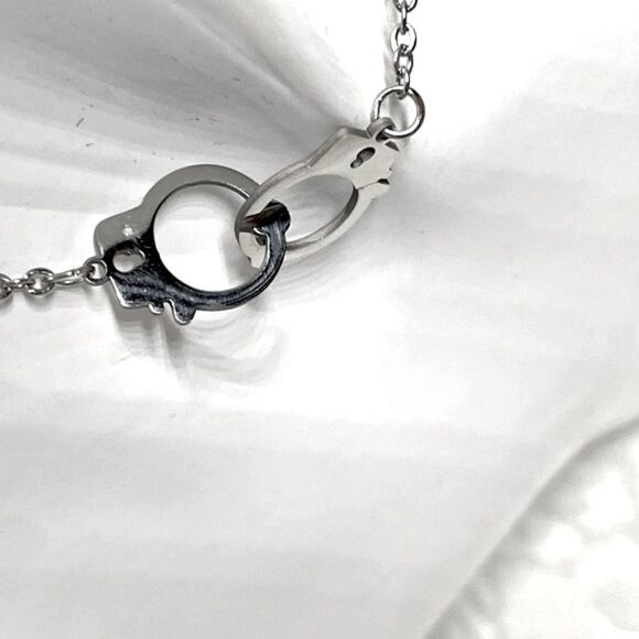 “Freedom” Handcuffs Necklace & Bracelet Custom Set l Stainless Steel l Inscribed - Picture 7 of 10